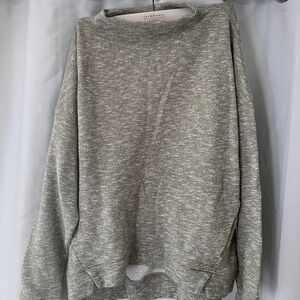 Duluth Trading Co Women’s Crème De La Hem Mock Neck Sweater Size L Gray/green
